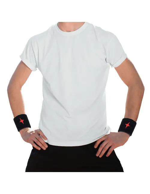 Blister (2 UDS) Muñequera Starvie Negra Star Roja | Ofertas de pádel